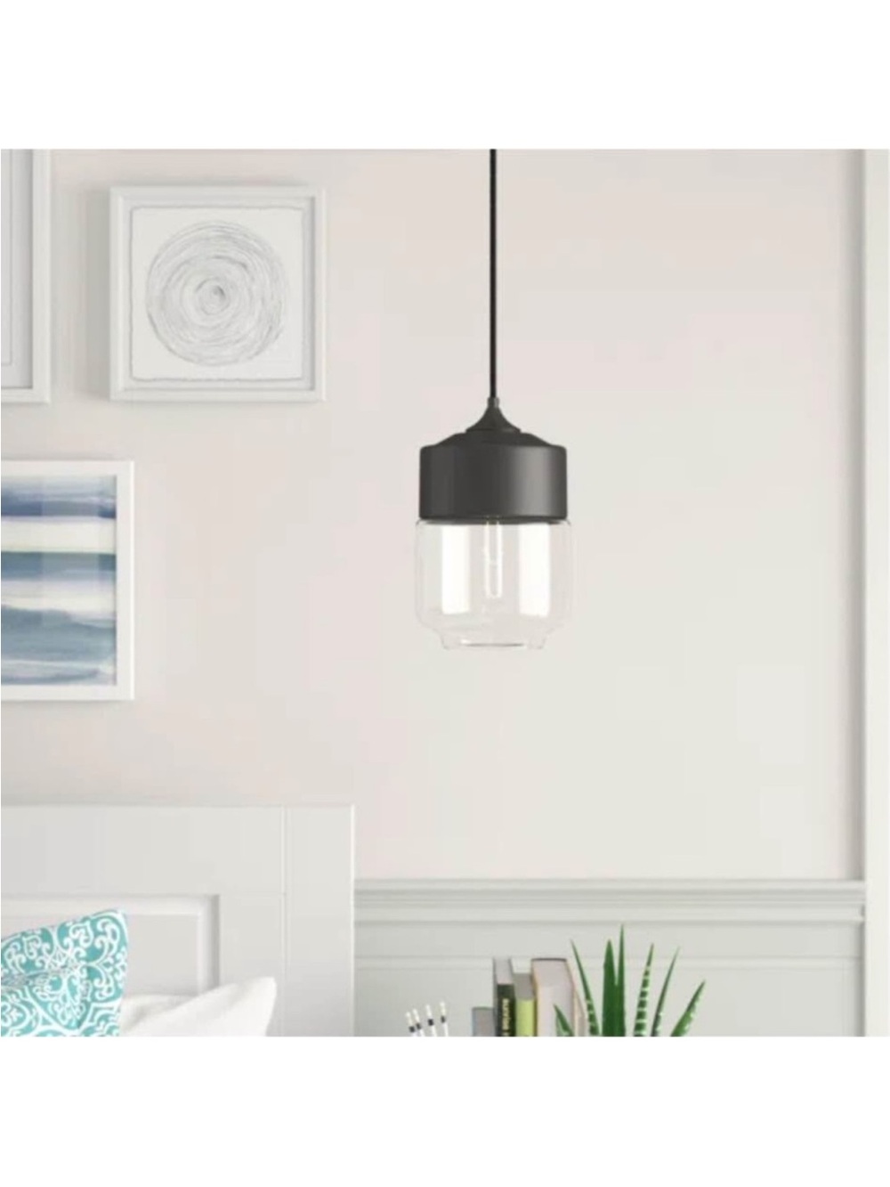 Modern Black Glass Pendant Light